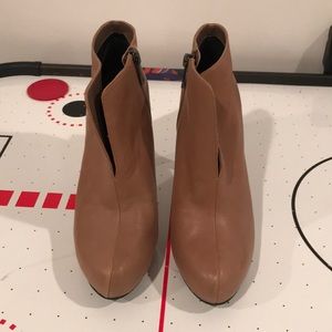 Cute leather platform booties